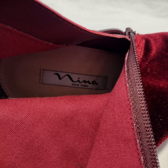🌎 Nina || Inamae Merlot Velvet 4" Heel Booties - Picture 6 of 9